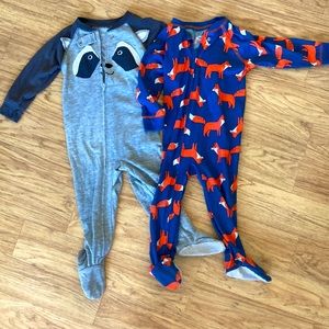 Lightweight footie pjs, forest critters